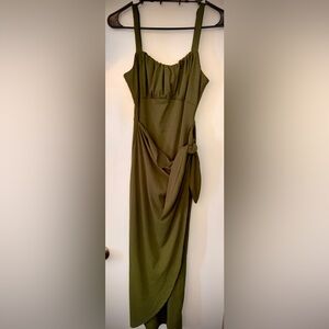 Nine Britton Asymmetrical Olive Dress